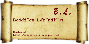 Bodócs Lóránt névjegykártya